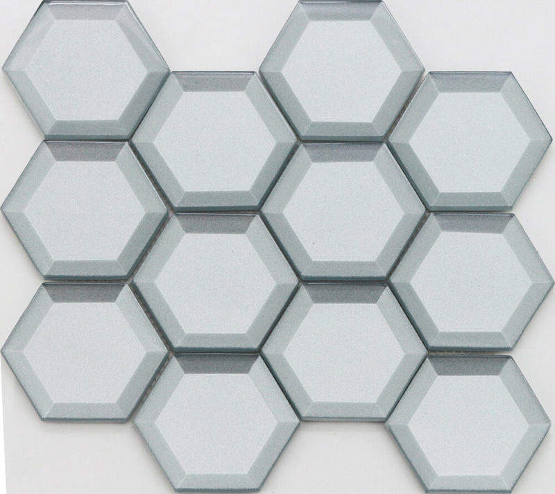 Glass Hexagon Tile Backsplash