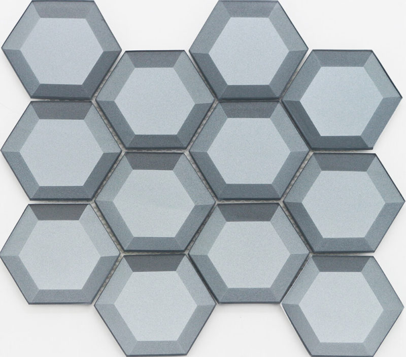 Glass Hexagon Tile Backsplash