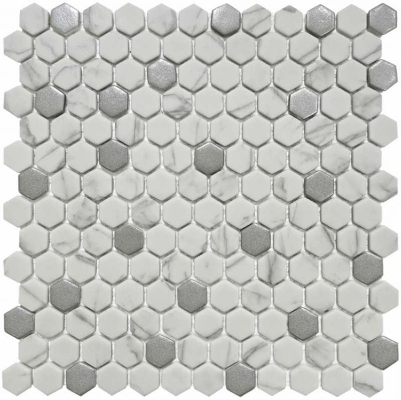 Hexagon Mosaic Glass Tile