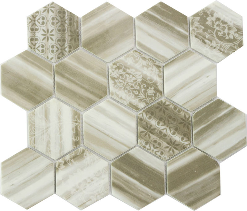 Recycled Glass Mosaic Tiles Hexagonal