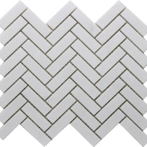 Herringbone White Marble Mosaic Tile