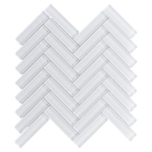 Herringbone White Glass Mosaic