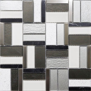 Glass Mix Marble Quartz Stainless Steel Tile