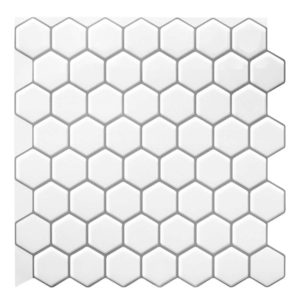 Hexagon White Vinyl Self Adhesive Tile
