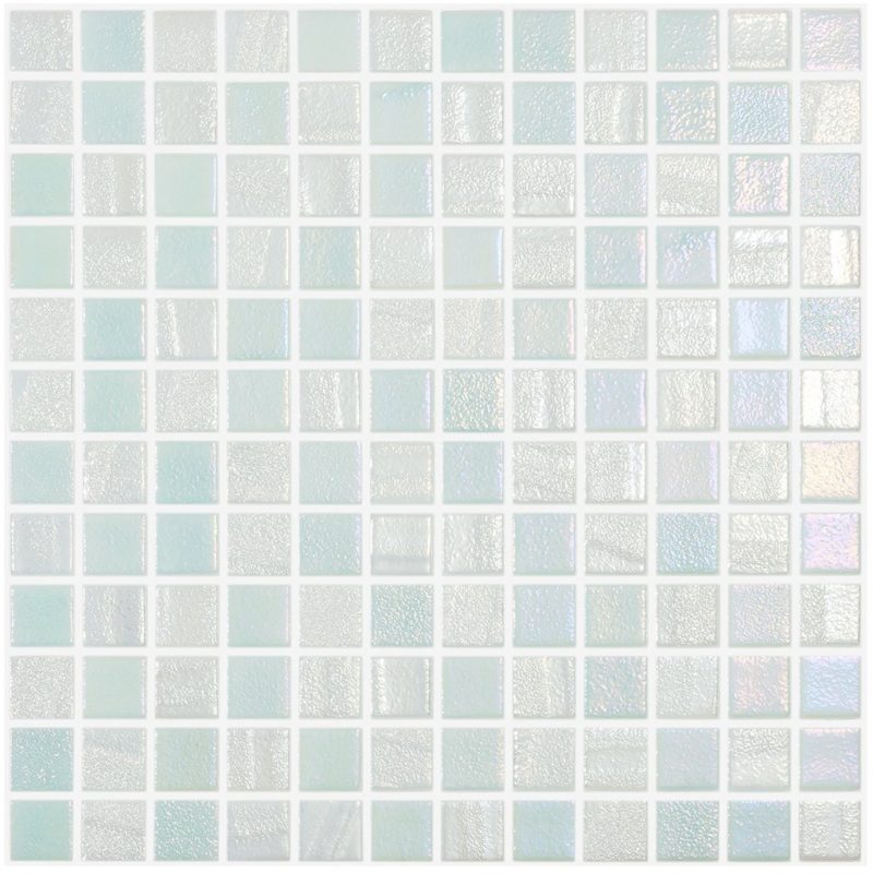 Iridescent Glass White Pool Tiles