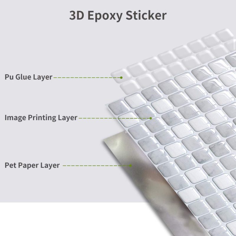 Self Adhesive 3D Mosaic Wall Sticker Decorative Tiles