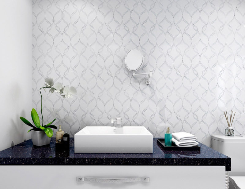 Carrara Polished Marble Waterjet Mosaic