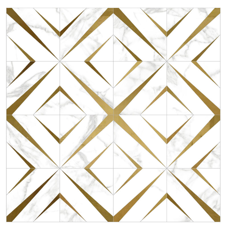 Luxury Marble & Brass Mosaic Tile