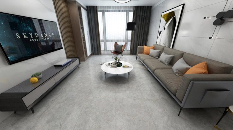 Grey Marble Golden Lines Porcelain Tiles