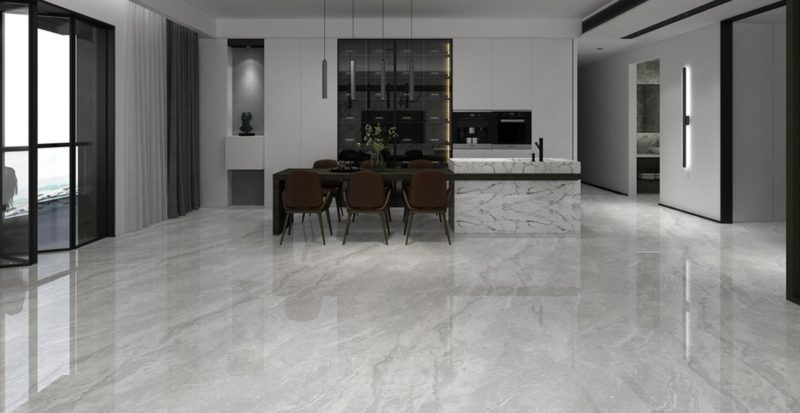 Grey Glossy Marble Porcelain Floor Tile