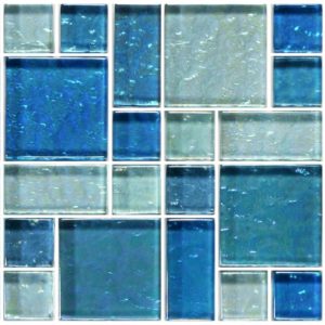 Blue Glass Mosaic Tiling for Bathroom