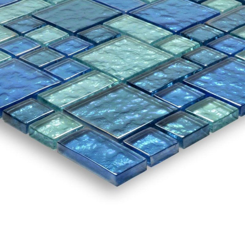 Blue Glass Mosaic Tiling for Bathroom