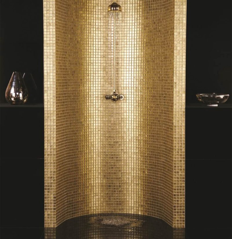 Bullion Gold Glass Mosaic for Shower Room