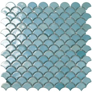 Fish Scale Glass Mosaic Shower Room