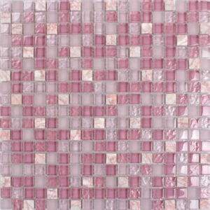 Frosted Glass Natural Stones Shower Backsplash