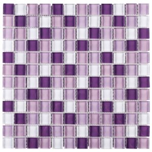 Glass Mosaic Tile in Mix Purple