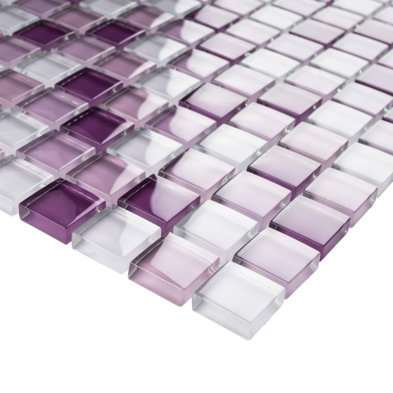 Glass Mosaic Tile in Mix Purple