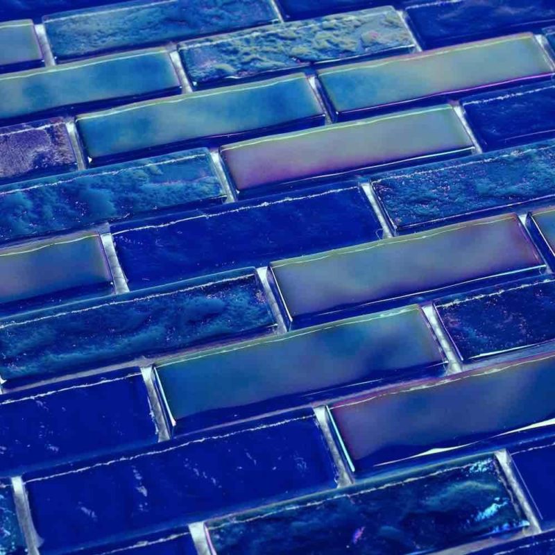 Iridescent Blue Glass Tile for Villa Pool