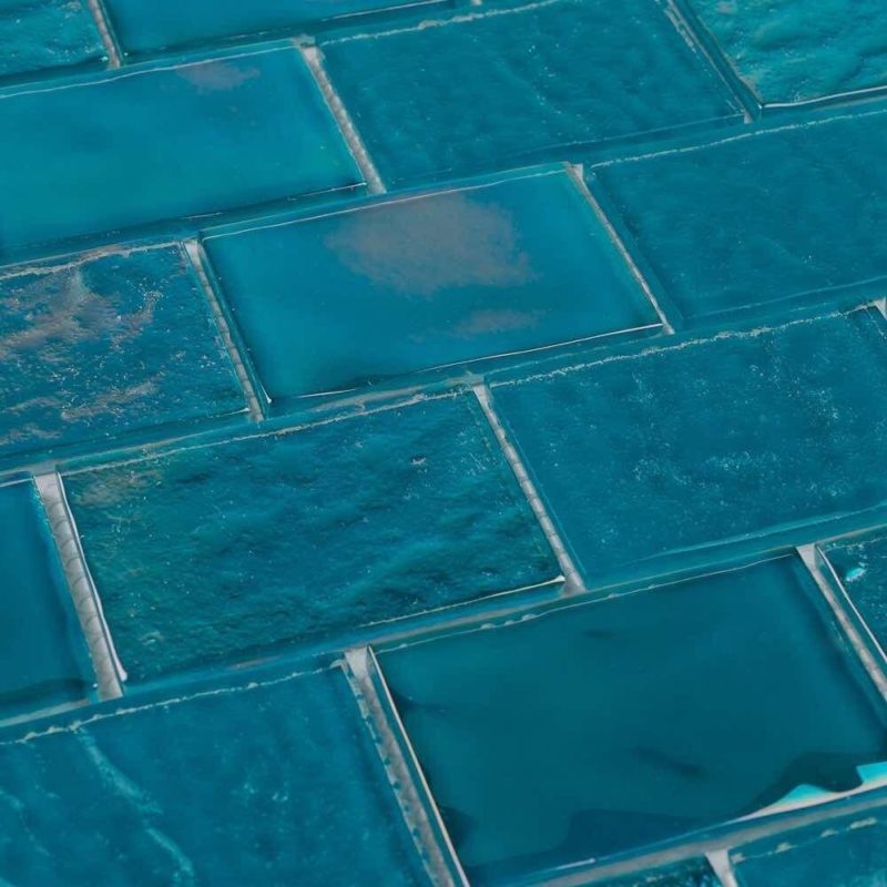 Iridescent Glass Tile Turquoise 2 x 3