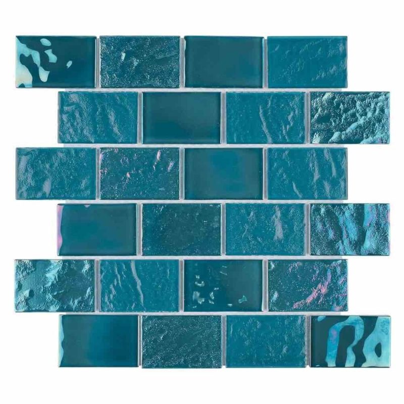 Iridescent Glass Tile Turquoise 2 x 3