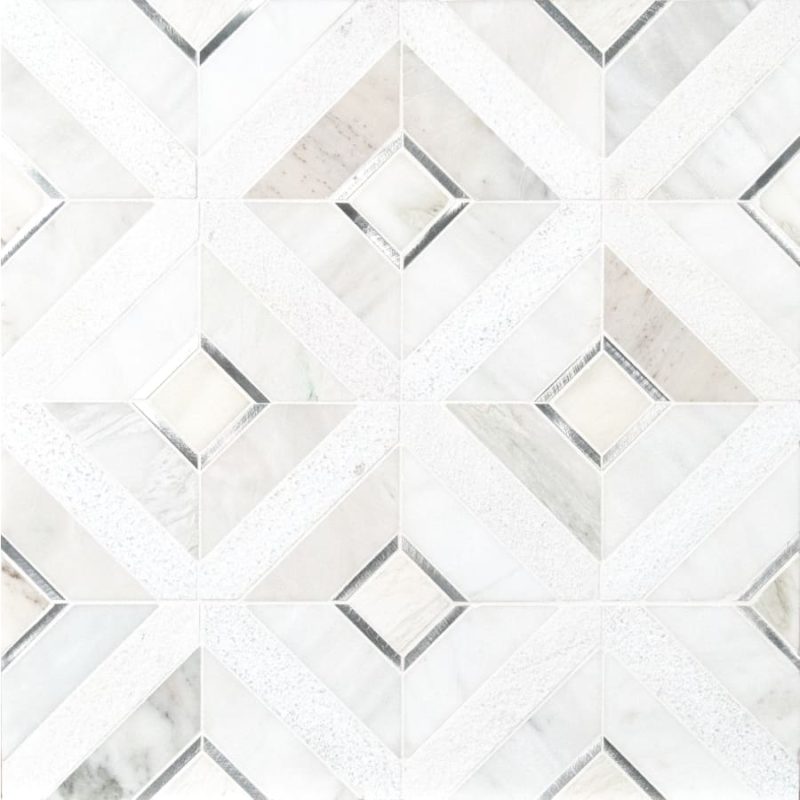 Diamond Glossy Marble Mosaic Wall Tile