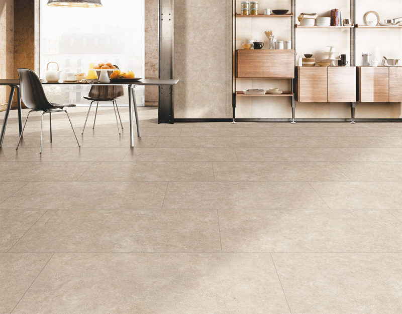 Living Room Beige Floor Porcelain Tile