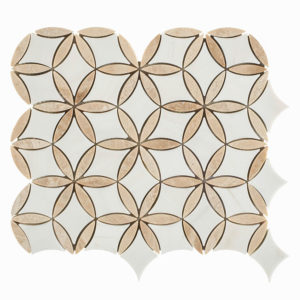 Royal White and Brass Mosaic Tile
