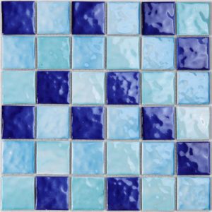 2x2 Blue Ceramic Mosaic Pool Tile