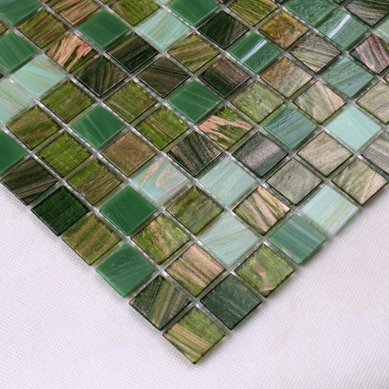 Green Glass Bathroom Mosaic Tile